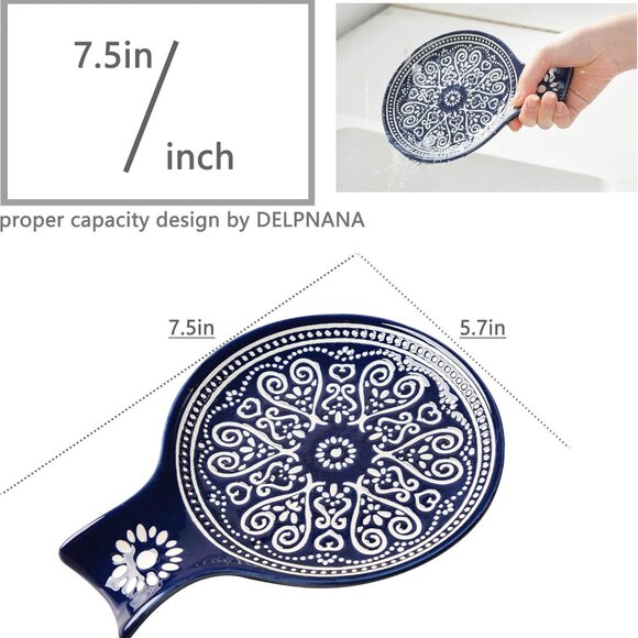 Ceramic Spoon Rest, Cooking Spoon Holder for Kitchen Counter/Stove Top/Dining Ta - Picture 3 of 6